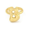 Brass Letter Open Cuff Rings for Women RJEW-G313-01B-G-2