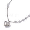 304 Stainless Steel Heart & Star Pendant Necklace for Women NJEW-F298-12P-3