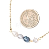 Dyed Natural Cultured Freshwater Pearl Potato & Glass Beaded Pendant 304 Stainless Steel Satellite Chain Necklaces for Women NJEW-JN05937-01-3