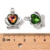 UV Plating Alloy Rhinestone Pendants FIND-A054-03S-3