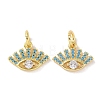 Golden Brass Micro Pave Cubic Zirconia Pendants KK-L209-039G-02-1