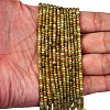 Faceted Rondelle Natural Green Garnet Beads Strands G-F289-40B-3