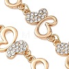 Alloy Crystal Rhinestone Hollow Butterfly Link Chain Bracelet Making AJEW-JB01648-3
