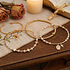 4Pcs Adjustable Plastic Imitation Pearl Beaded Braided Bracelet Sets CF9382-3-4