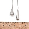 304 Stainless Steel Snake Chain Lariat Necklaces with Teardrop Ends NJEW-D300-02P-5