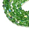 Electroplate Transparent Glass Beads Strands EGLA-K015-18Q-3