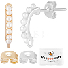 12Pcs 2 Styles Brass Stud Earring Findings KK-BBC0028-22-1