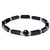 Synthetic Blue Goldstone Beads Stretch Bracelets for Men Women ZE2494-7-1
