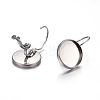Tarnish Resistant 304 Stainless Steel Leverback Earring Settings LS-STAS-F191-03P-12mm-2