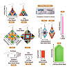  DIY Diamond Painting Rhombus & Triangle Dangle Earring Kits DIY-TA0004-97-3