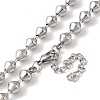 304 Stainless Steel Rhombus Beads Necklace for Women NJEW-B107-03P-2