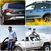 4Pcs 4 Colors ABS Plastic Car Stickers AJEW-FH0003-02-6