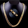 Alloy Cuban Curb Chains Necklaces & Bracelets Sets for Men WG37A02-06-3