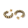 Real 18K Gold Plated 304 Stainless Steel with Glass Ring Stud Earrings EJEW-Z026-18G-3
