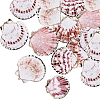 20Pcs Electroplate Natural Sea Shell Pendants SSHEL-PH0001-52-1