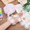 Organza Lace Trim with Resin Imitation Pearl Beads OCOR-WH0085-53C-3