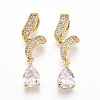 Brass Micro Pave Cubic Zirconia Pendants KK-T070-65A-1