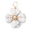 Natural & Synthetic Mixed Gemstone Clover Pendants PALLOY-JF03180-2