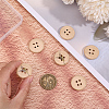 6Pcs Porcelain Buttons BUTT-OC0001-59B-3