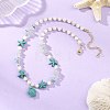 Ocean Dyed Synthetic Turquoise Turtle Pendant Necklaces NJEW-JN06397-02-1