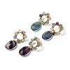 Natural Mixed Stone Dangle Stud Earrings EJEW-G454-01G-6