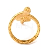 Ion Plating(IP) 304 Stainless Steel Rhinestone Snake Wrap Finger Rings for Women RJEW-S414-40B-G-3