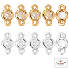 20Pcs 2 Colors Brass Micro Pave Clear Cubic Zirconia Connector Charms KK-BBC0002-17-1