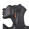 Round Natural Banded Agate Dangle Earrings EJEW-JE06466-3