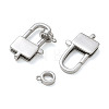 Brass Padlock Lobster Claw Clasp KK-CBA50B0-03P-2