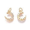 Brass Micro Pave Clear Cubic Zirconia Charms ZIRC-I036-02G-1