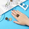 Vintage Adjustable Iron Flower Finger Ring Components Alloy Cabochon Bezel Settings X-PALLOY-O036-01AB-NF-2