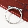 Fist 304 Stainless Steel Twisted Rope Shape Bangles for Women Men BJEW-D304-02AS-01-5