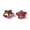 Christmas UV Plating Printed Opaque Acrylic Beads MACR-N018-06B-2