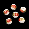 Floral Printed Porcelain Beads PORC-Q199-10mm-15-2