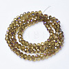 Electroplate Transparent Glass Beads Strands EGLA-A034-T6mm-F13-2