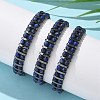 Natural Lapis Lazuli and Synthetic Hematite Adjustable Braided Bead Bracelets BJEW-H626-01-07-1