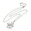 304 Stainless Steel Flower Pendant Cable Chain Necklaces for Men Women NJEW-K308-05F-P-4
