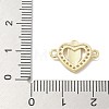 Rack Plating Brass Micro Pave Clear Cubic Zirconia Religion Heart Virgin Mary Connector Charms KK-L224-099G-04-3