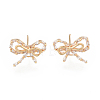 Clear Cubic Zirconia Bowknot Stud Earrings EJEW-N012-54-1