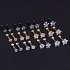 316L Surgical Stainless Steel Clear Cubic Zirconia Star Cartilage Earrings WGC4894-11-3