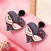 Creative Heart-Shaped Halloween Spider Devil Acrylic Stud Earrings FF7967-1-1