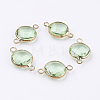 Golden Tone Brass Glass Links connectors LS-GLAA-M004-A-23G-1