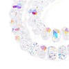 Electroplate Transparent Glass Beads Strands EGLA-N022-04A-D21-3