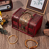 Retro Style Embossed Flower Wooden Jewelry Storage Cases with Handles CON-CL0001-25-4