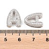 Brass Micro Pave Clear Cubic Zirconia Beads KK-D232-23P-4