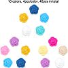 40Pcs 10 Colors Food Grade Eco-Friendly Silicone Beads SIL-CA0001-46-3