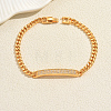 Brass Micro Pave Clear Cubic Zirconia Link Bracelets PP8141-1-1