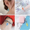 10Pcs Hand Painted Polka Dot Fish Porcelain Pendants PALLOY-YW00115-01-6