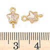 Brass Pave Cubic Zirconia Star Connector Charms KK-P348-08G-03-3