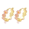 Brass Enamel Hoop Earrings for Women EJEW-A167-27A-02-5